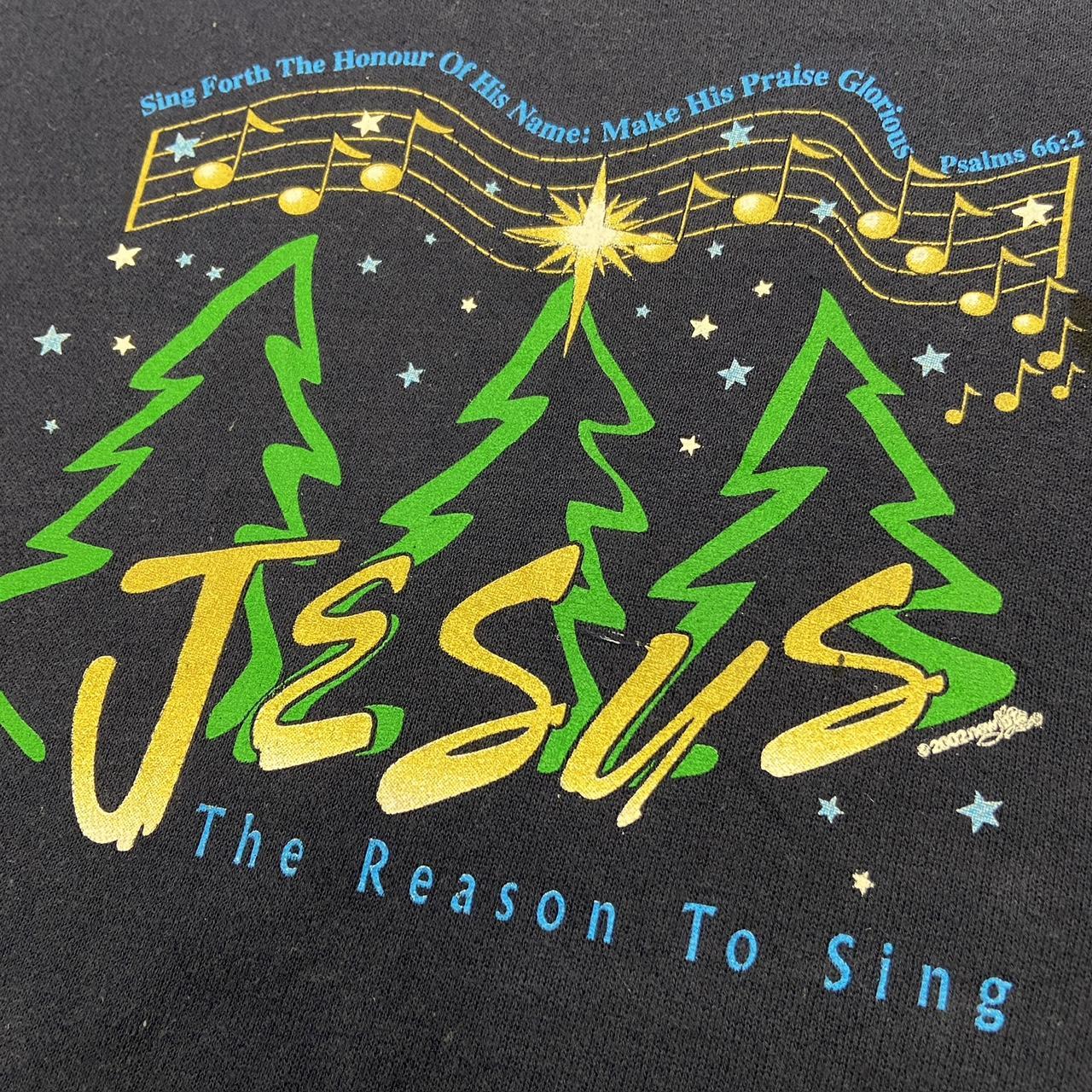 Vintage 90s USA Jesus the reason to sing church Atlanta Georgia promotional graphic sweatshirt