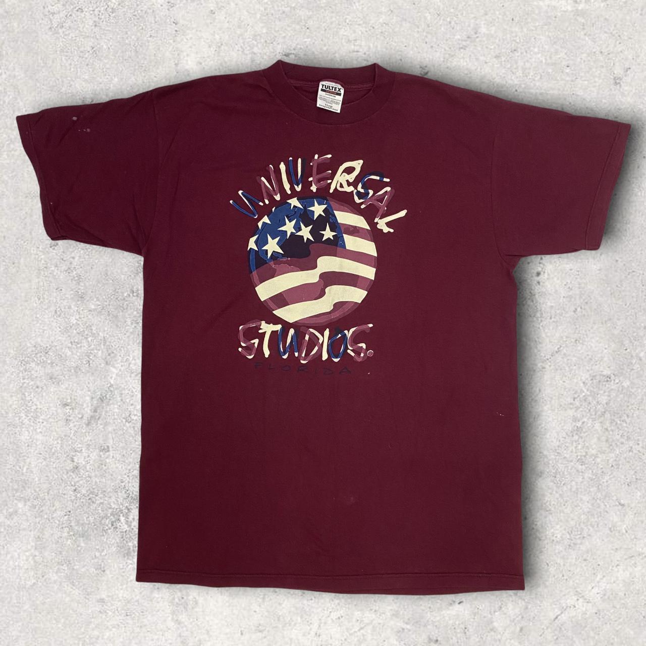 Vintage 90s USA Universal Studios Florida Burgundy T-shirt