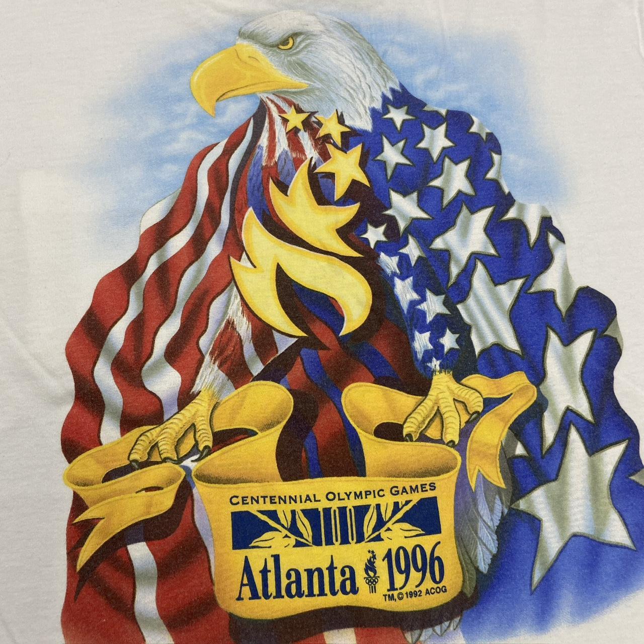 Vintage 90s USA Atlanta Olympics summer games Olympic torch promotional graphic t-shirt