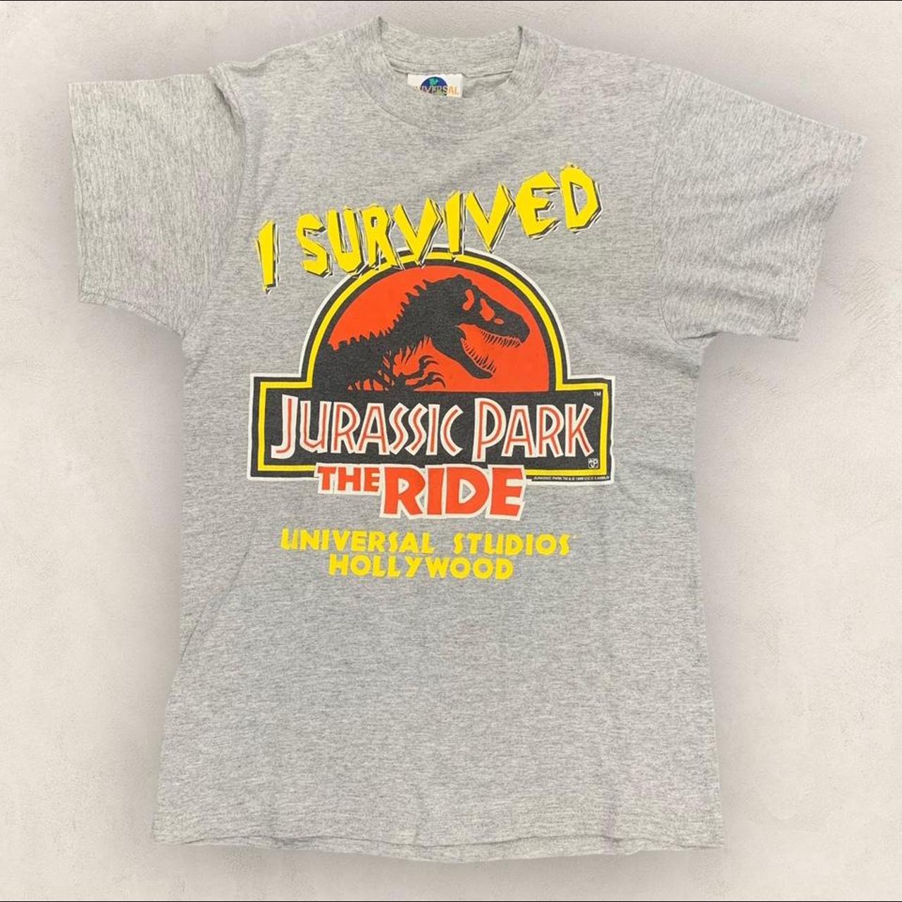 Vintage 90s USA Jurassic Park The Ride Universal Studios Hollywood promotional graphic t-shirt