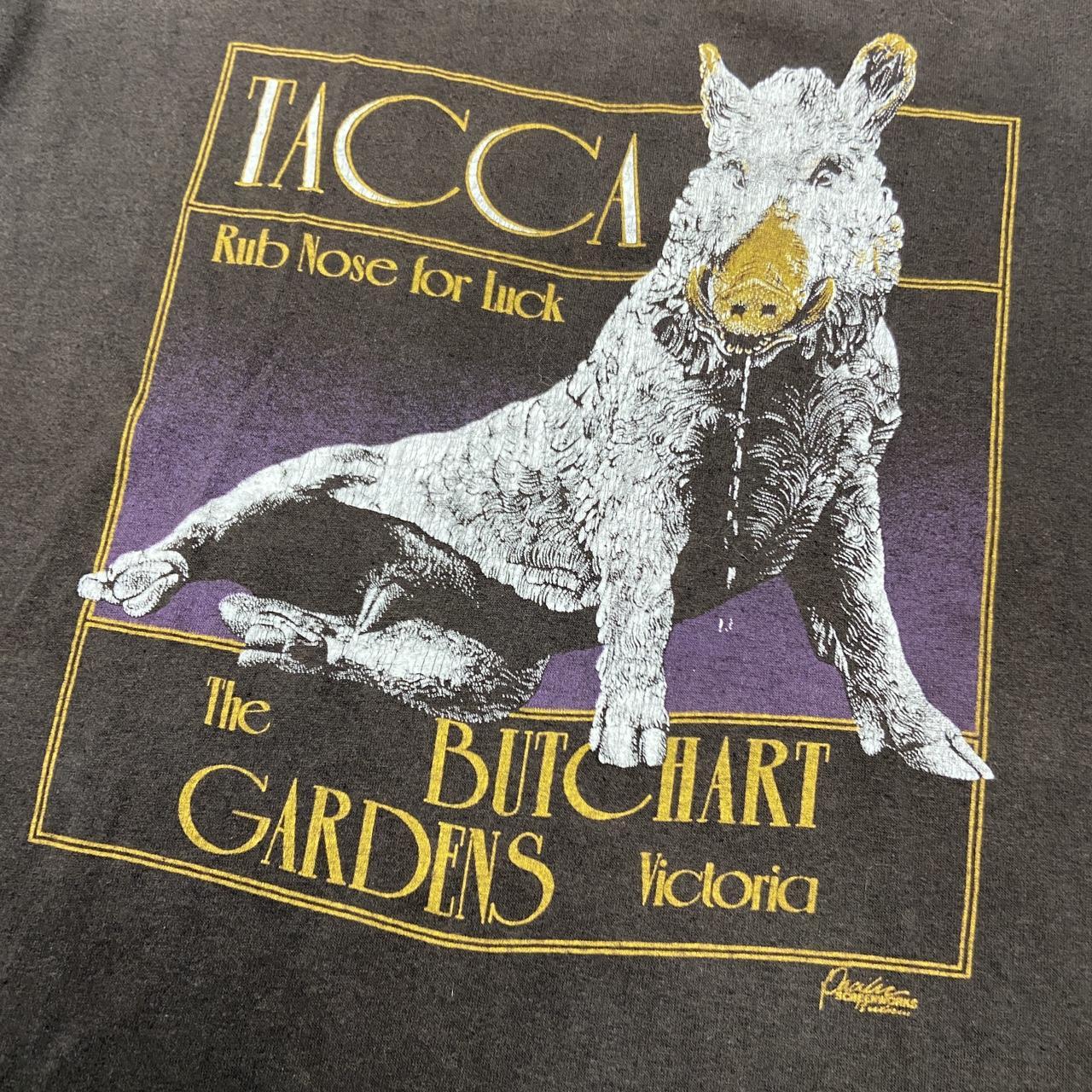 Vintage 90s Canada Tacca boar the butchart gardens Victoria British Columbia promotional t-shirt