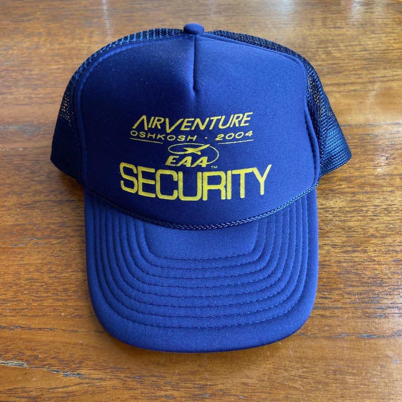 Vintage Y2K USA AirVenture Oshkosh airlines security promotional graphic trucker cap