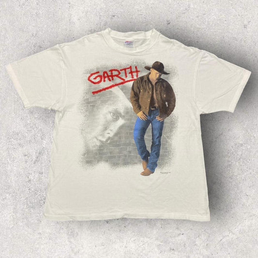 Vintage 90s USA Garth Brooks country western singer graffiti promotional graphic t-shirt