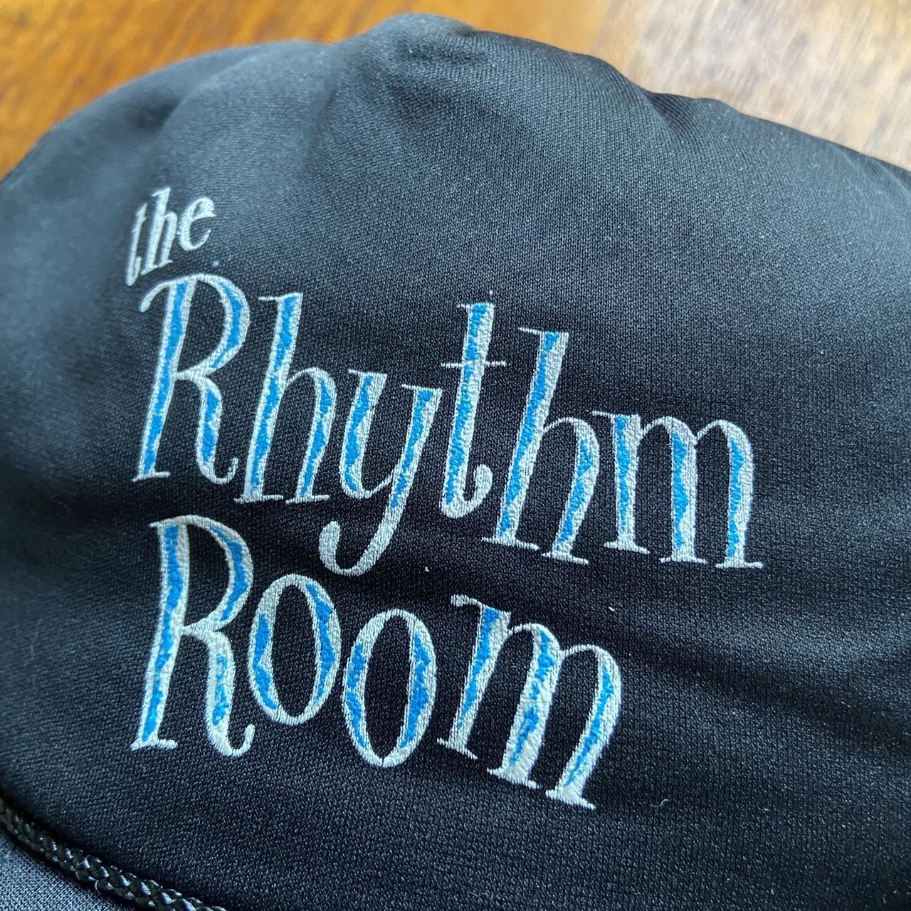 Vintage 90s USA ‘the rhythm room’ graphic spell-out black trucker cap