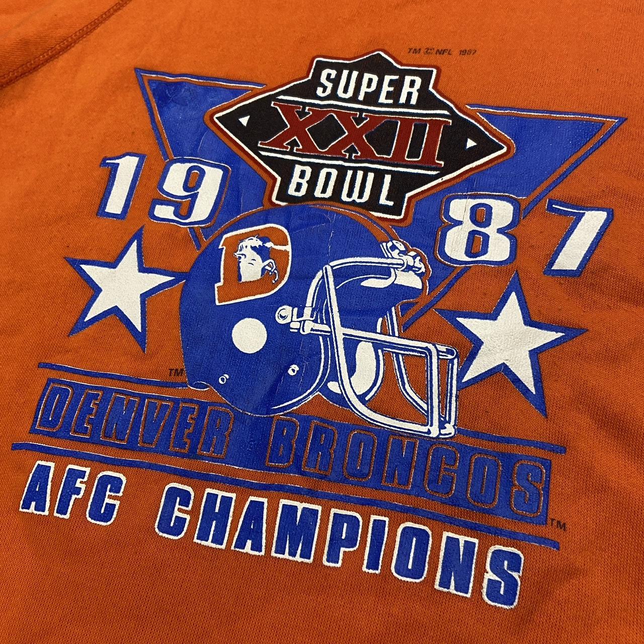 Vintage 80s USA Superbowl 22 Denver broncos afc champions nfl American football graphic sweatshirt