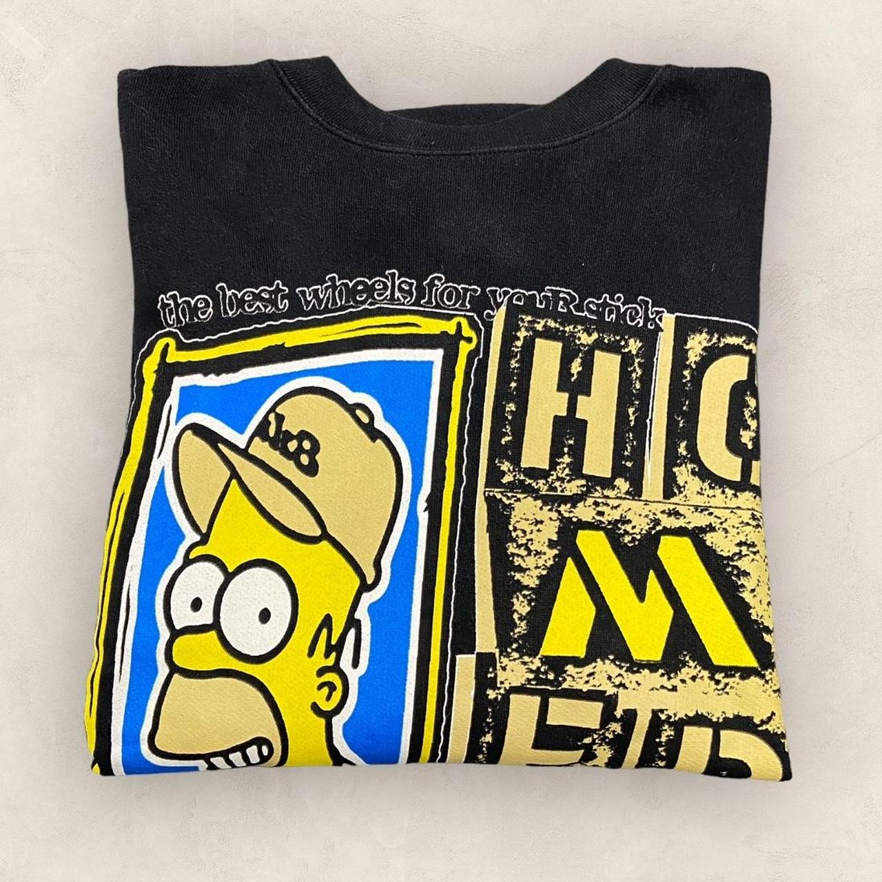 Vintage 2000 Y2K bootleg Homer Simpson The Simpsons skating Skate company graphic sweatshirt