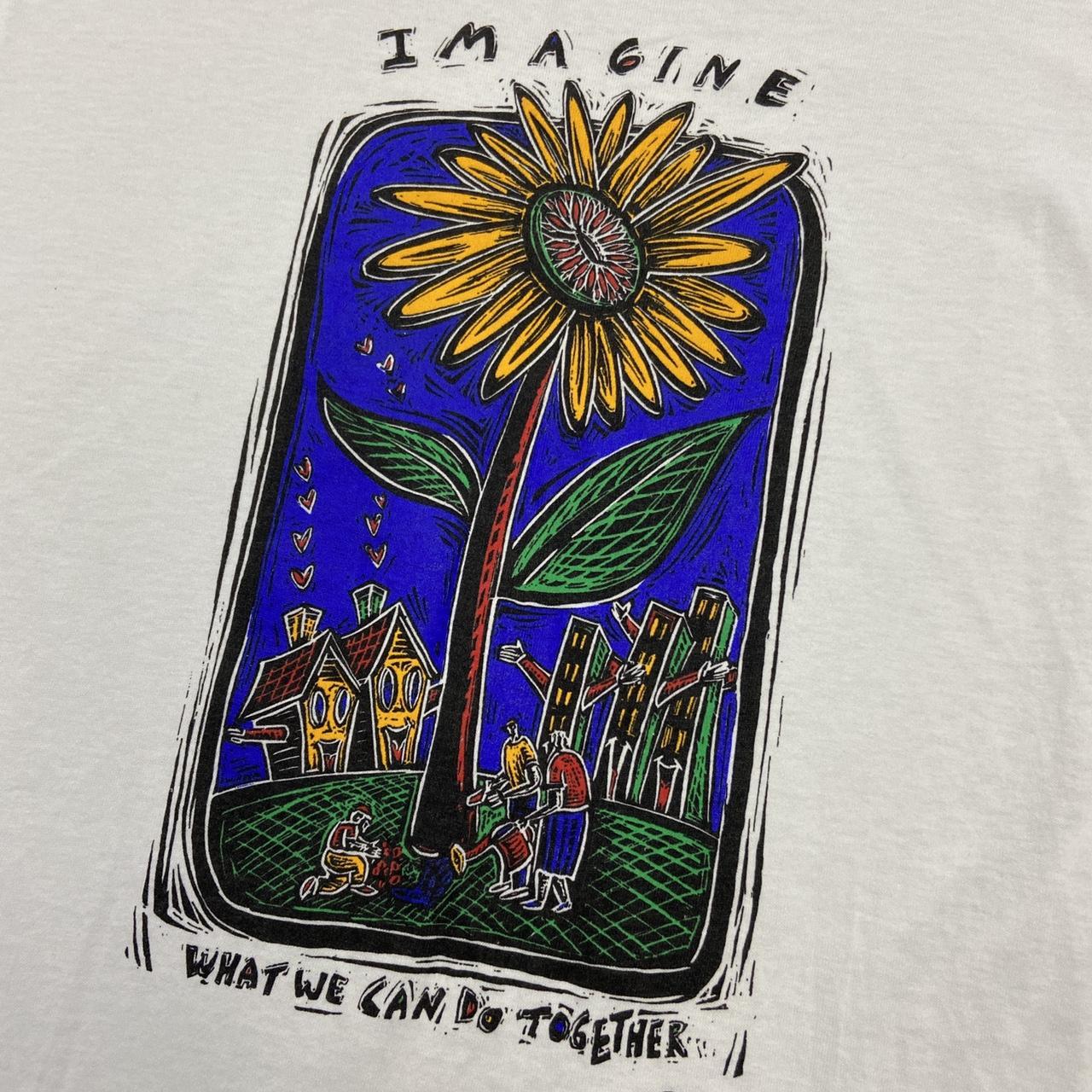 Vintage 90s USA ‘imagine what we can do together’ united way charity sunflower graphic t-shirt