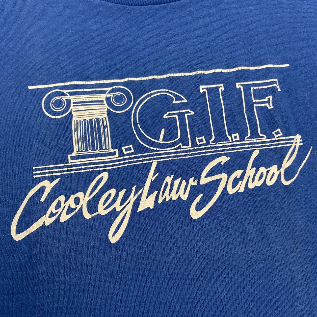 Vintage 90s USA TGIF Cooley law school university graphic t-shirt