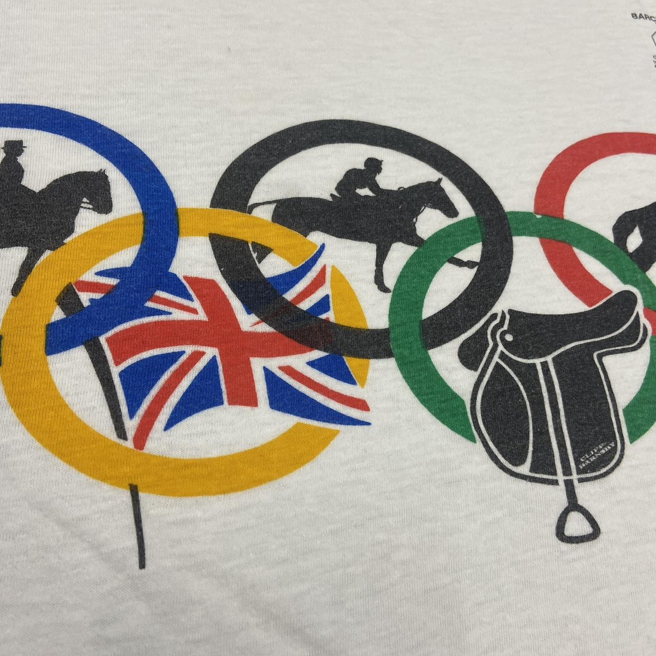 Vintage 90s Barcelona Olympics team GB equestrian horse riding promotional graphic t-shirt