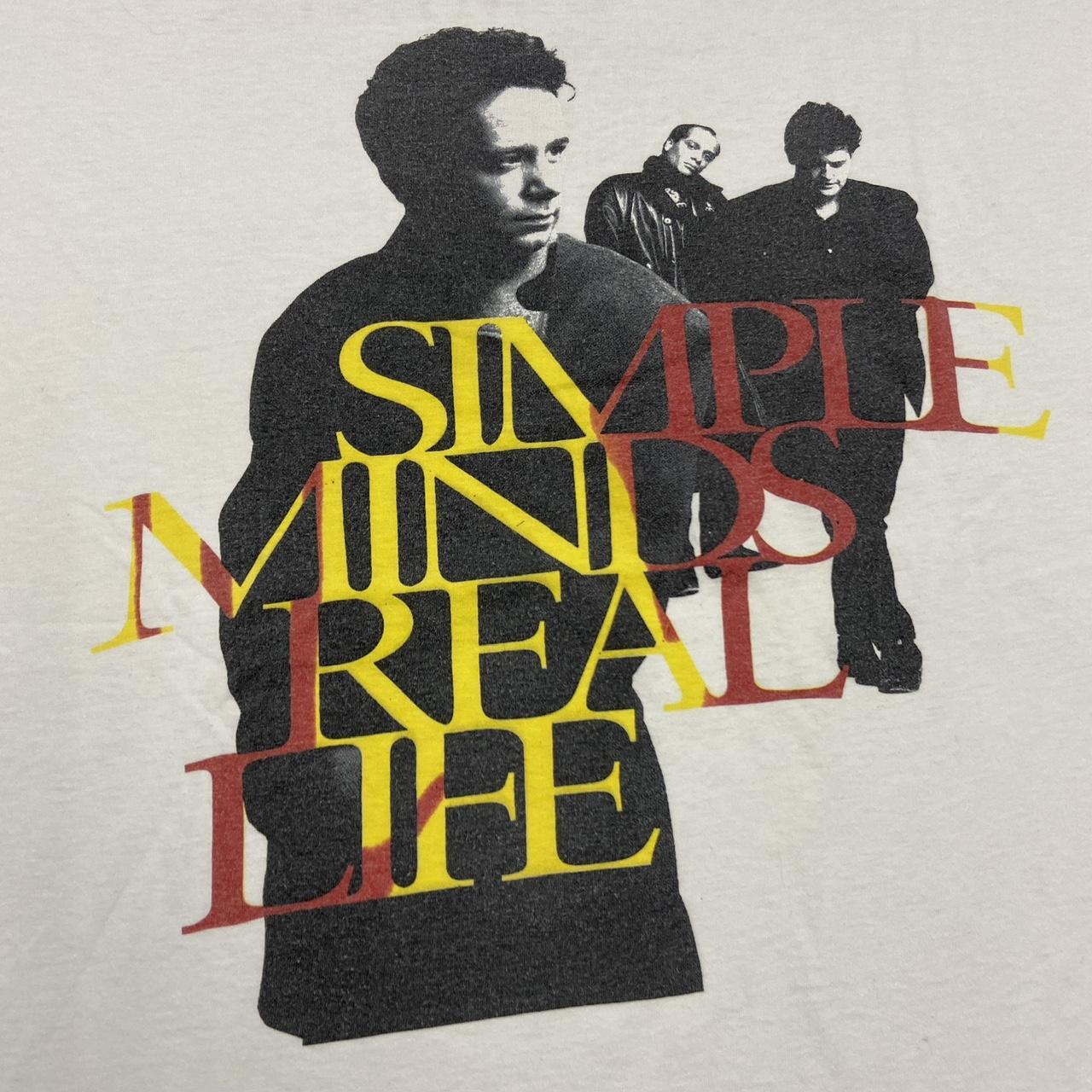 Vintage 90s USA Simple Minds Real Life music tour promotional graphic band t-shirt