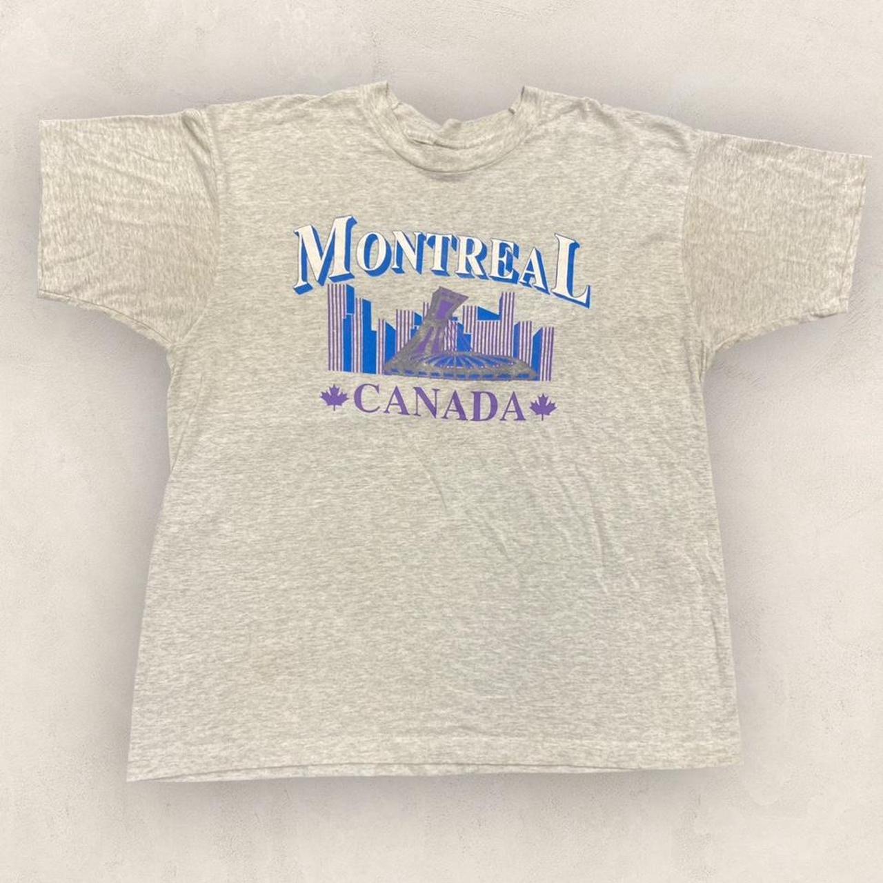 Vintage 90s Montreal Canada city skyline tourist souvenir promotional graphic t-shirt