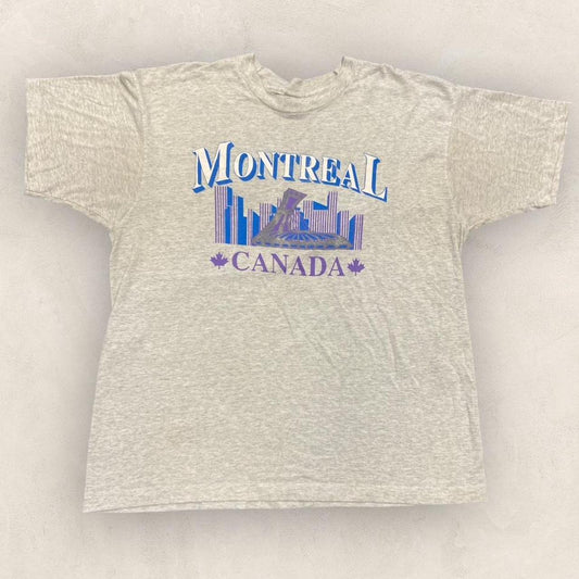 Vintage 90s Montreal Canada city skyline tourist souvenir promotional graphic t-shirt