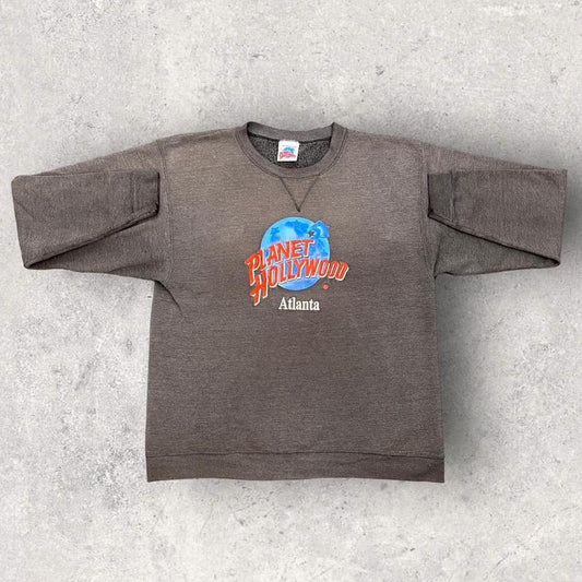 Vintage 90s USA Planet Hollywood Atlanta restaurant bar promotional graphic sweatshirt