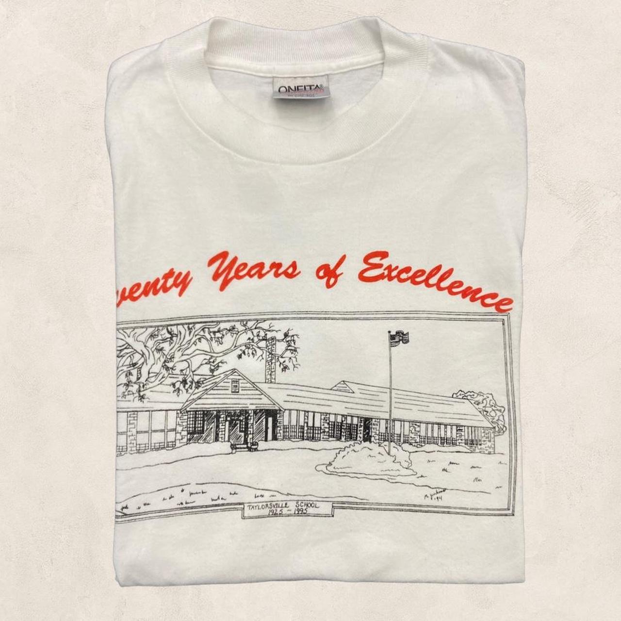 Vintage 90s USA seventy years of excellence high school graphic t-shirt