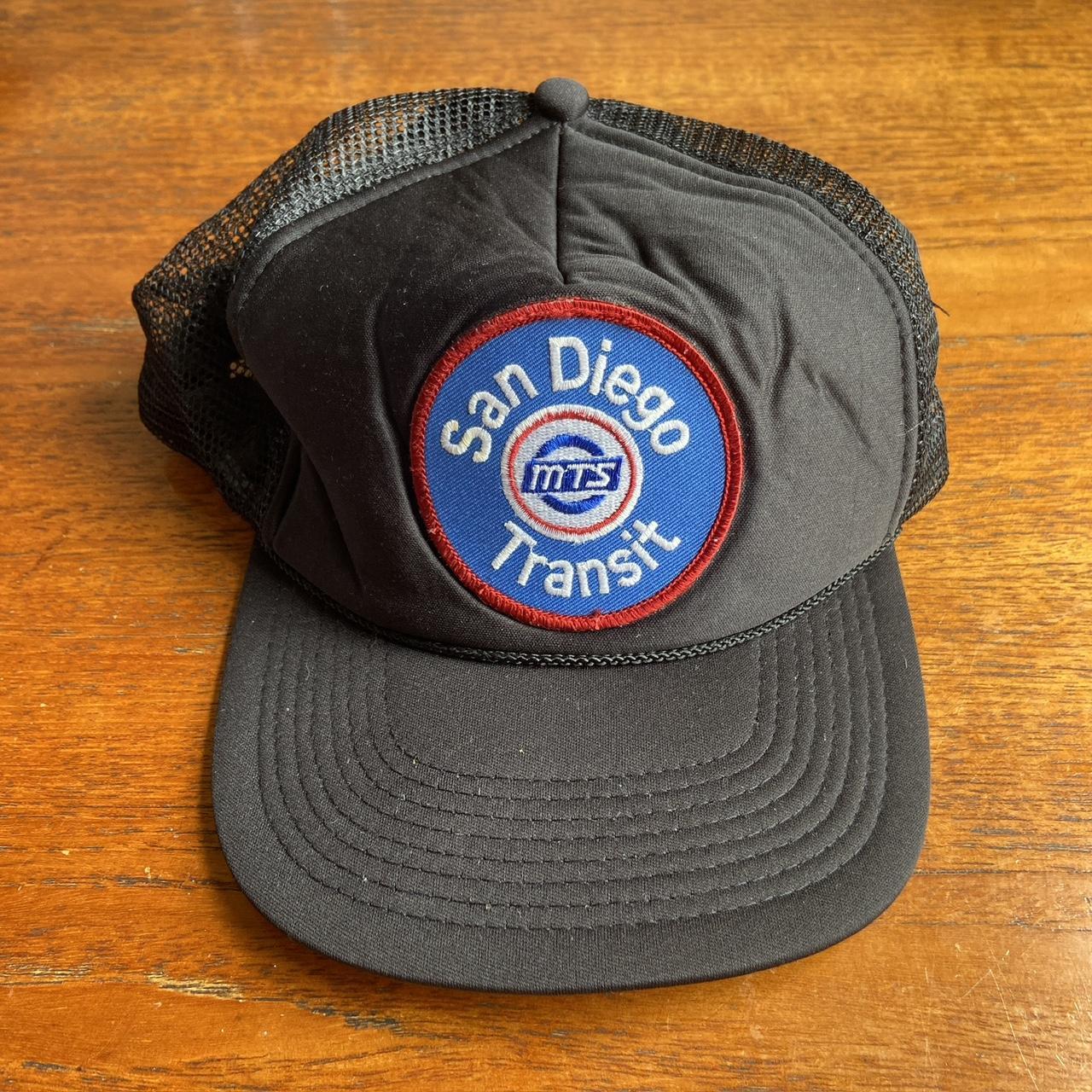 Vintage 90s USA San Diego transit California promotional graphic trucker cap