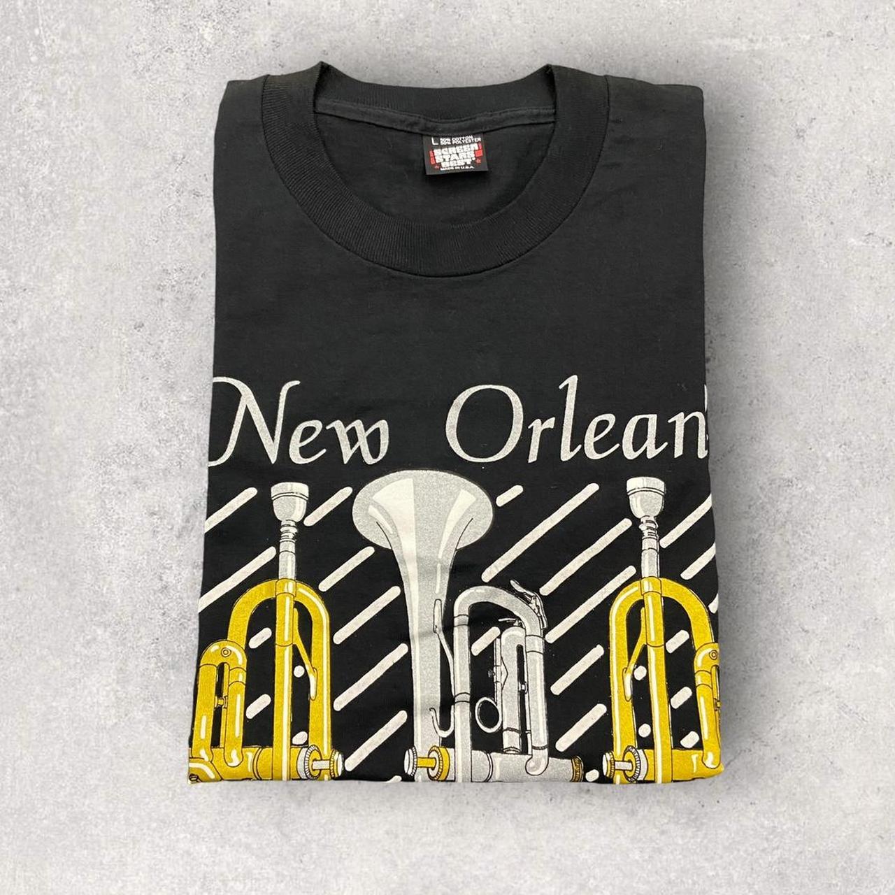 Vintage 90s USA New Orleans jazz French Quarter Louisiana promotional graphic t-shirt