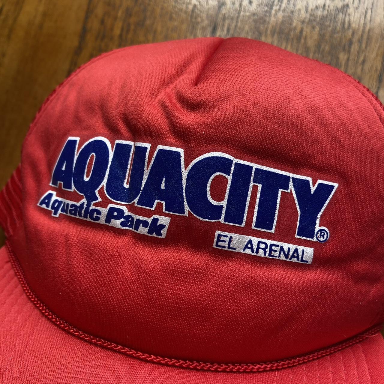 Vintage 90s Aquacity aquatic park el arenal Spain Mallorca Spain promotional graphic trucker cap