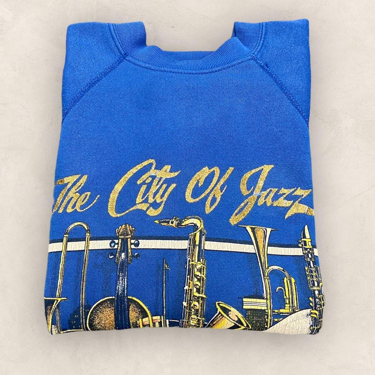 Vintage 80s USA New Orleans city of jazz music Louisiana promotional graphic sweatshirt