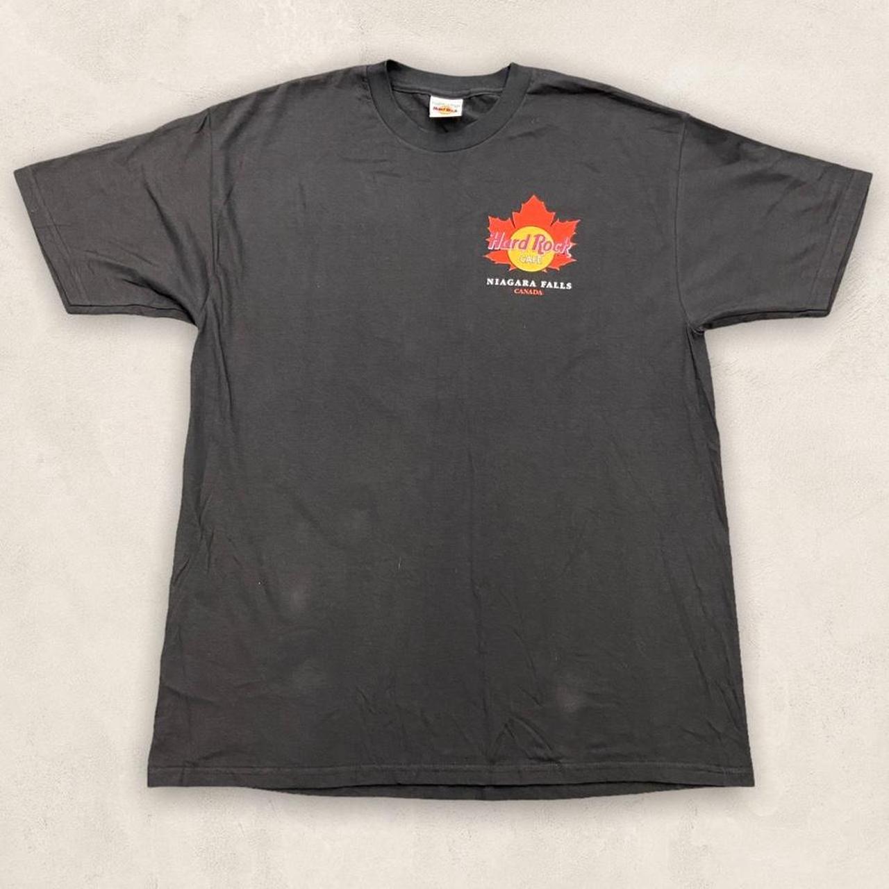 Vintage 90s Hard Rock Cafe Niagara Falls Toronto Canada graphic black t-shirt