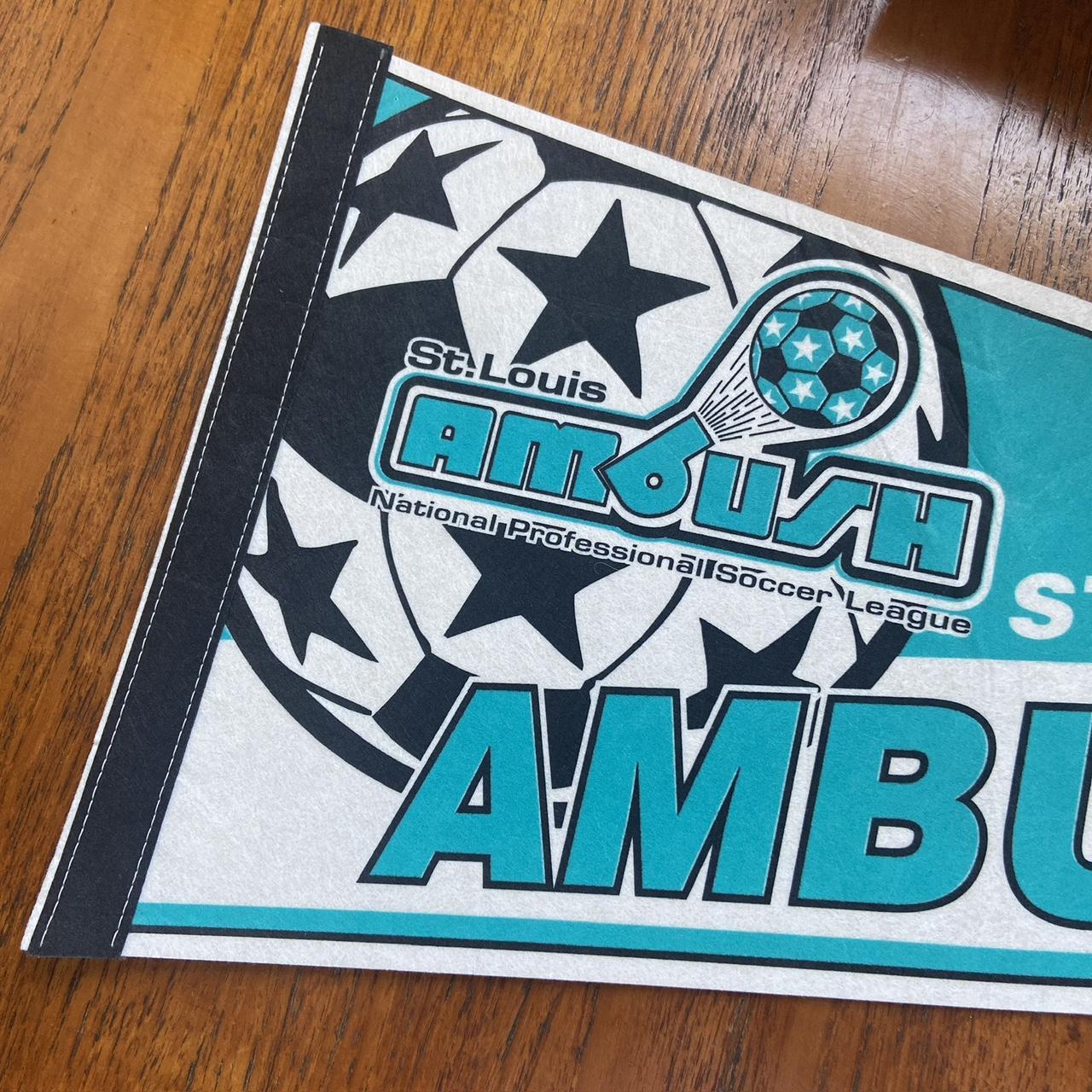 Vintage 90s USA St Louis Ambush MLS soccer league football felt pennant