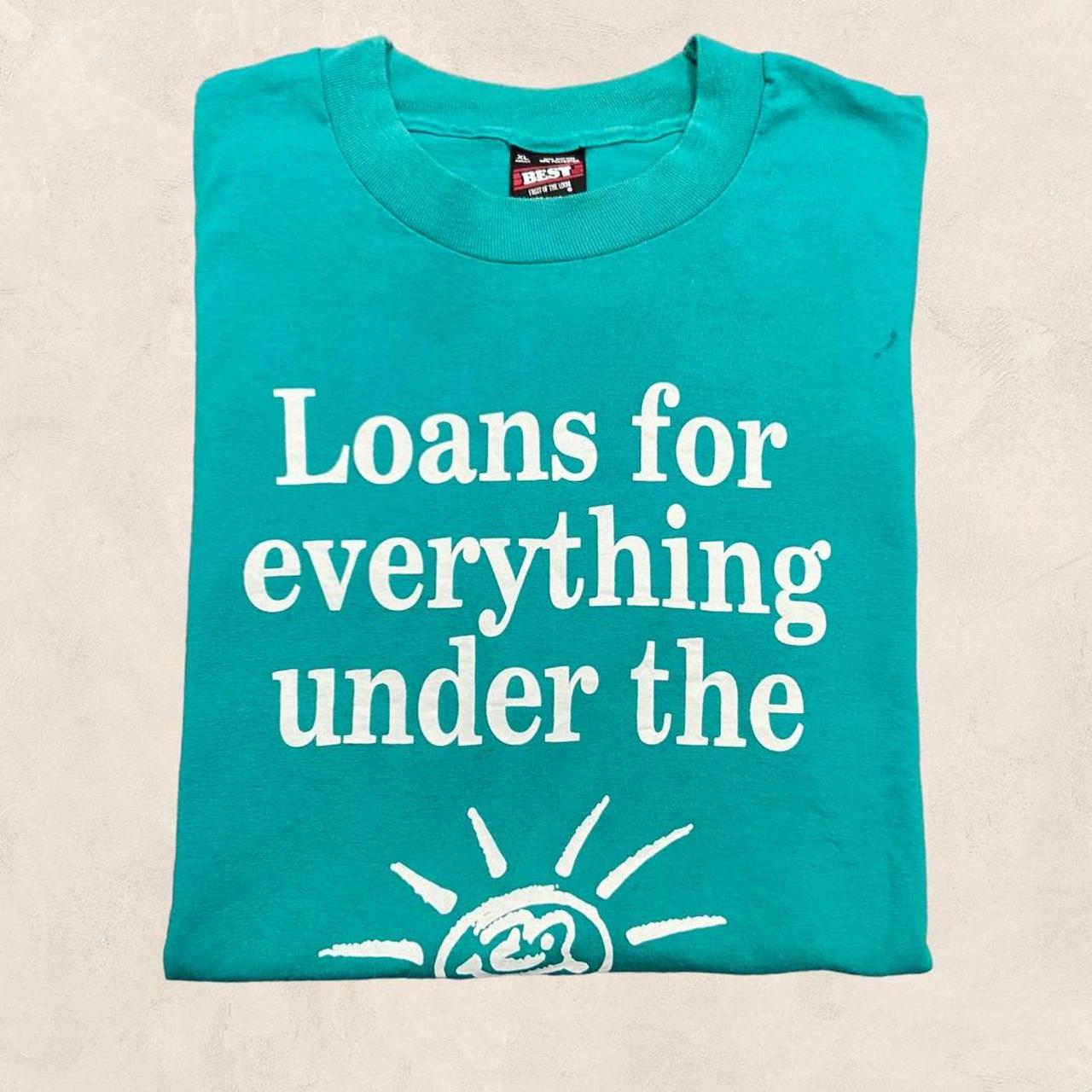 Vintage 90s USA national city bank “loans for everything under the sun’ graphic slogan t-shirt