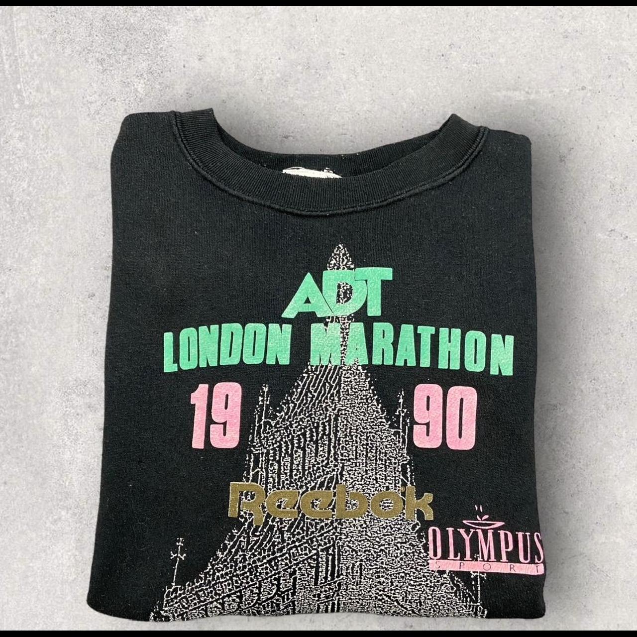 Vintage 90s ADT London Marathon reebok running promotional graphic sweatshirt