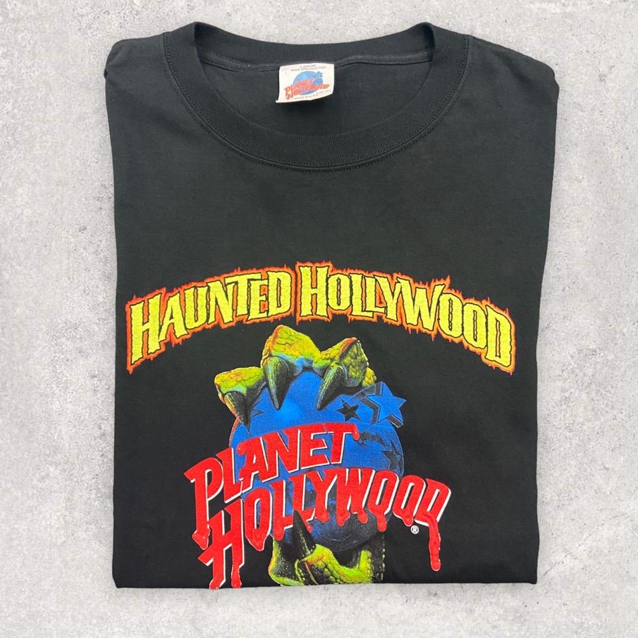 Vintage 90s USA planet Hollywood haunted Hollywood 97 promotional graphic t-shirt