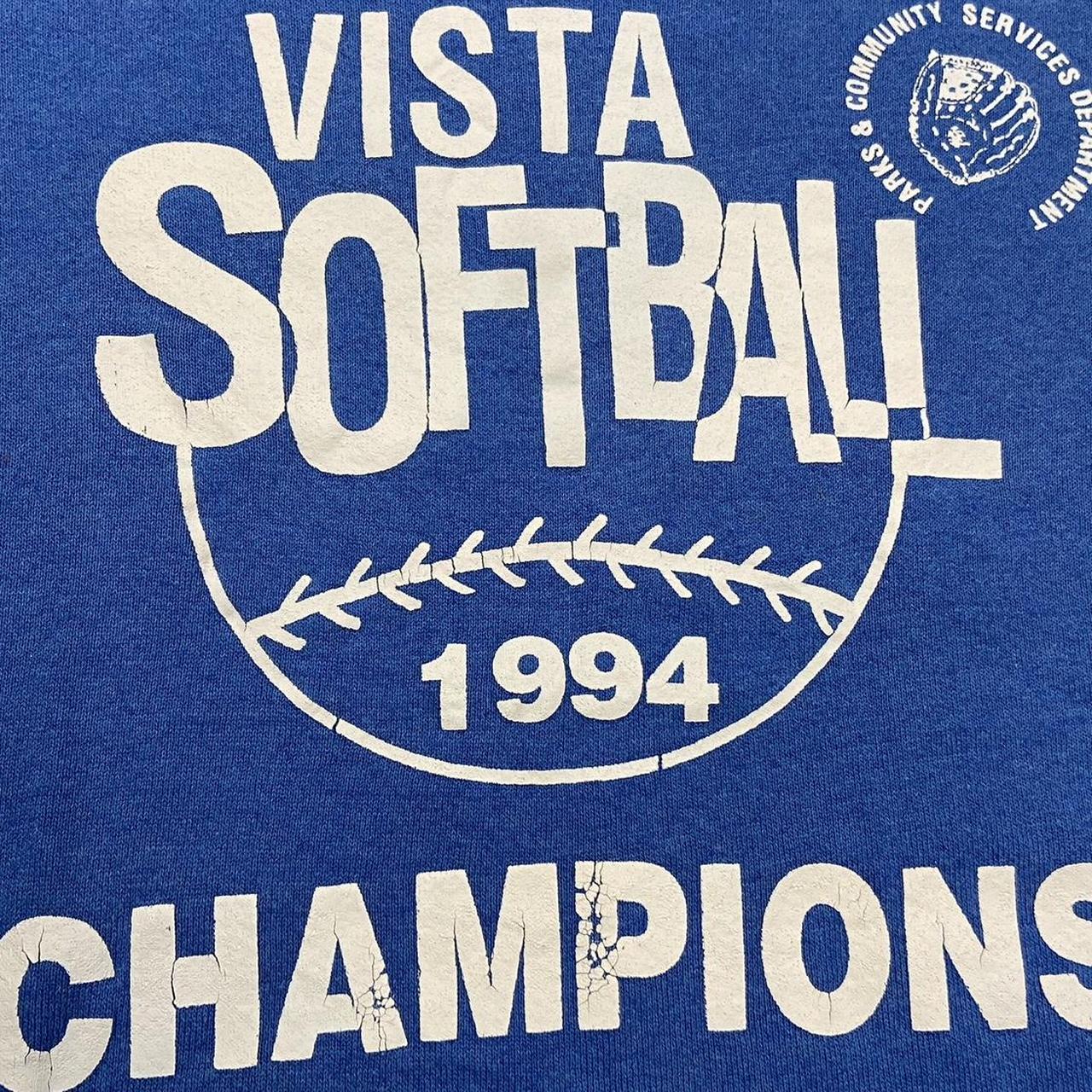 Vintage 90s USA vista softball champions promotional graphic sweatshirt