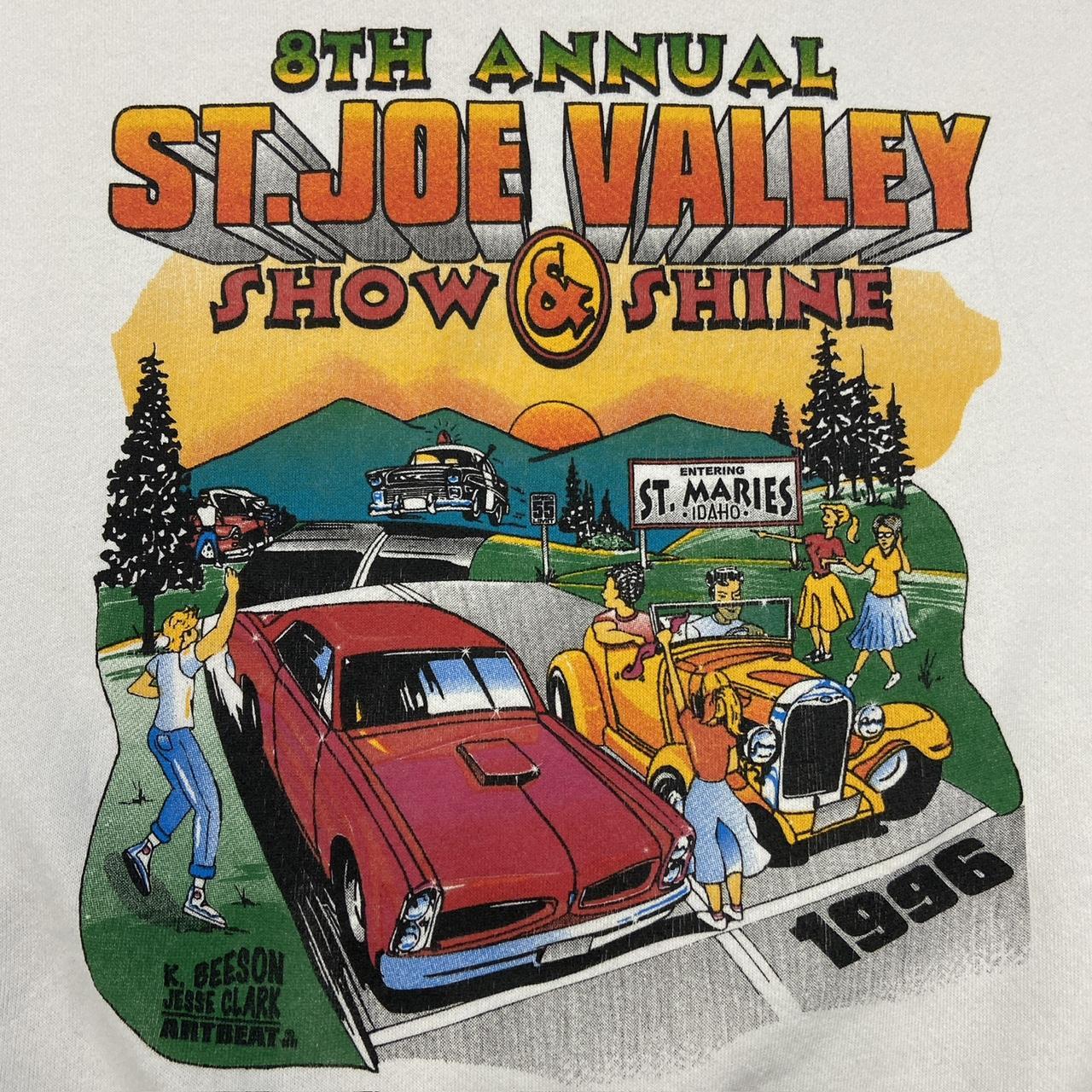 Vintage 90s USA St Joe Valley show and shine Idaho car automobile promotional graphic sweatshirt