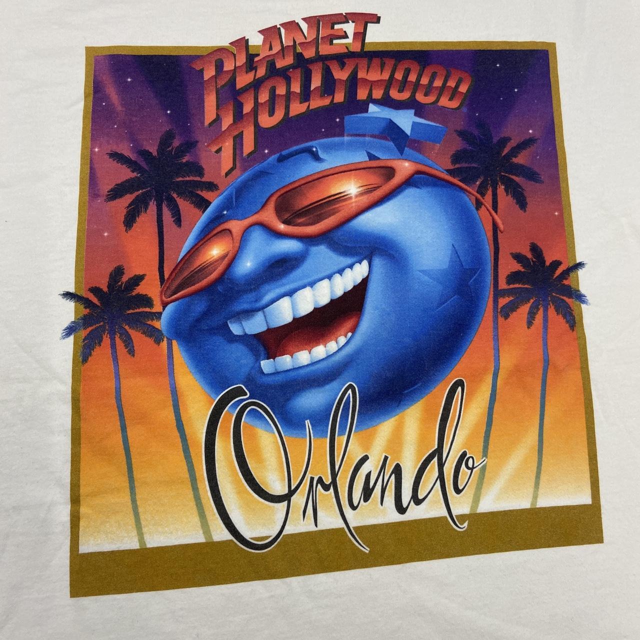 Vintage 90s USA Planet Hollywood restaurant Orlando Florida promotional graphic t-shirt