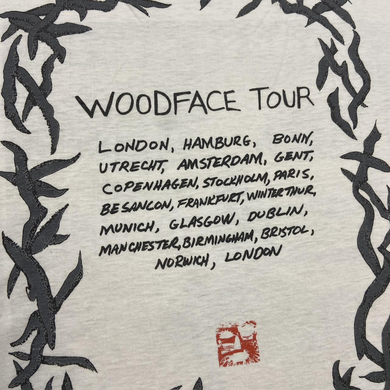 Vintage 90s USA Crowded House woodface Europe music tour promotional graphic band t-shirt