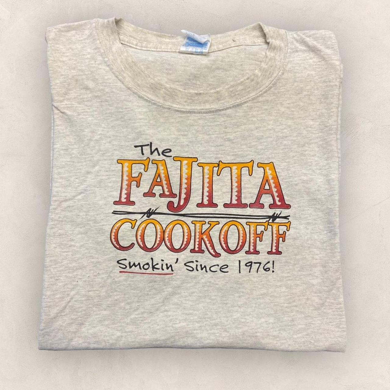 Vintage 90s USA slogan The Fajita Cook Off food promotional graphic t-shirt