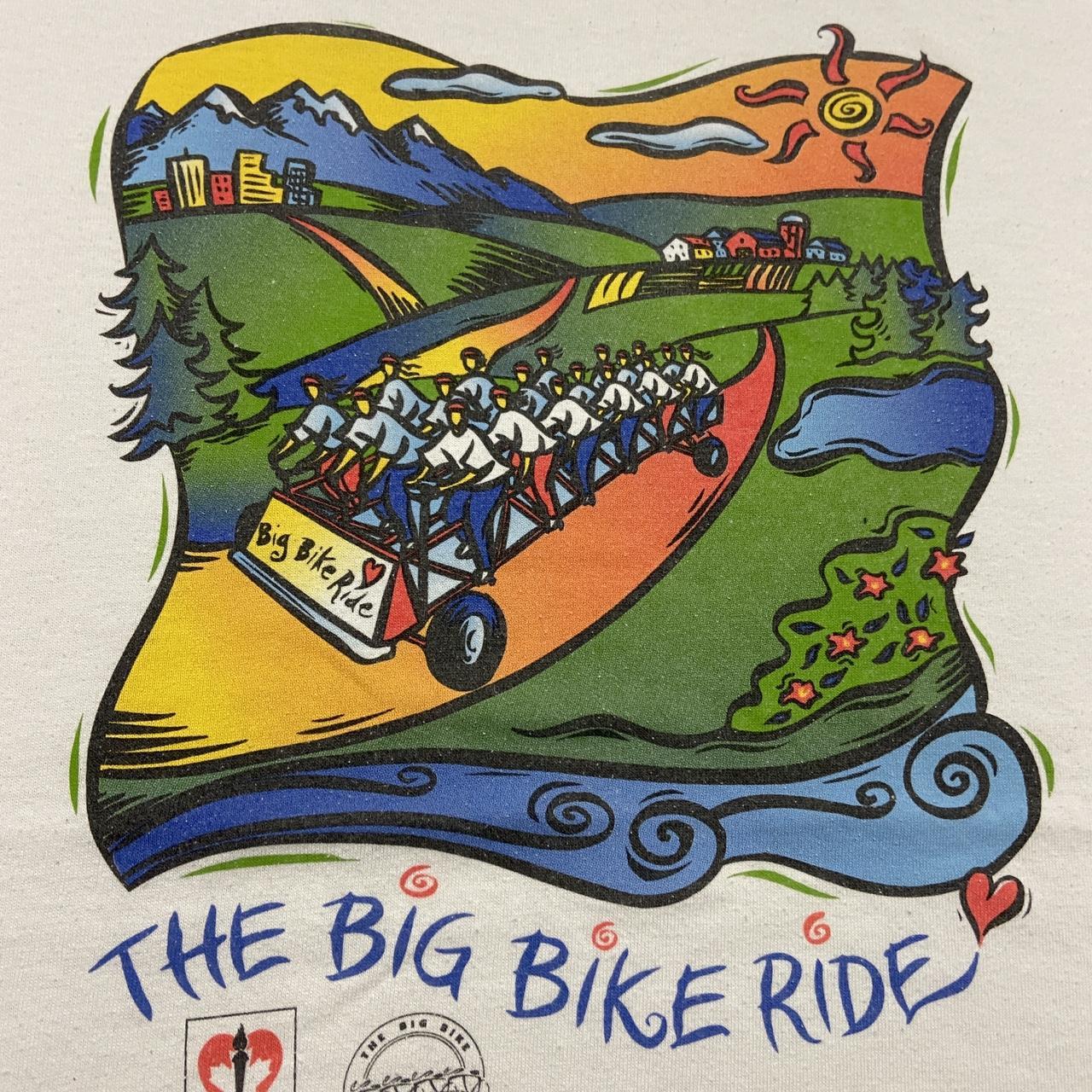 Vintage 90s USA the big bike ride charity cycling promotional graphic t-shirt