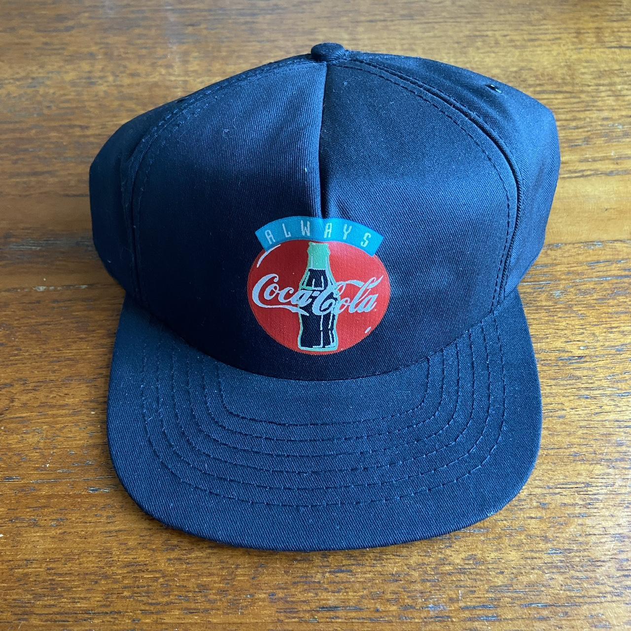 Vintage 90s USA Coca Cola coke slogan promotional graphic trucker cap