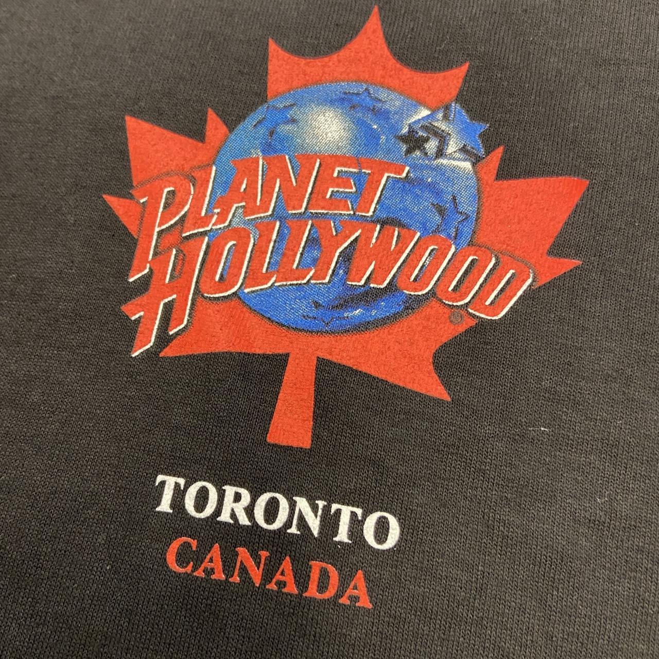 Vintage 90s Planet Hollywood Toronto Canada graphic black t-shirt