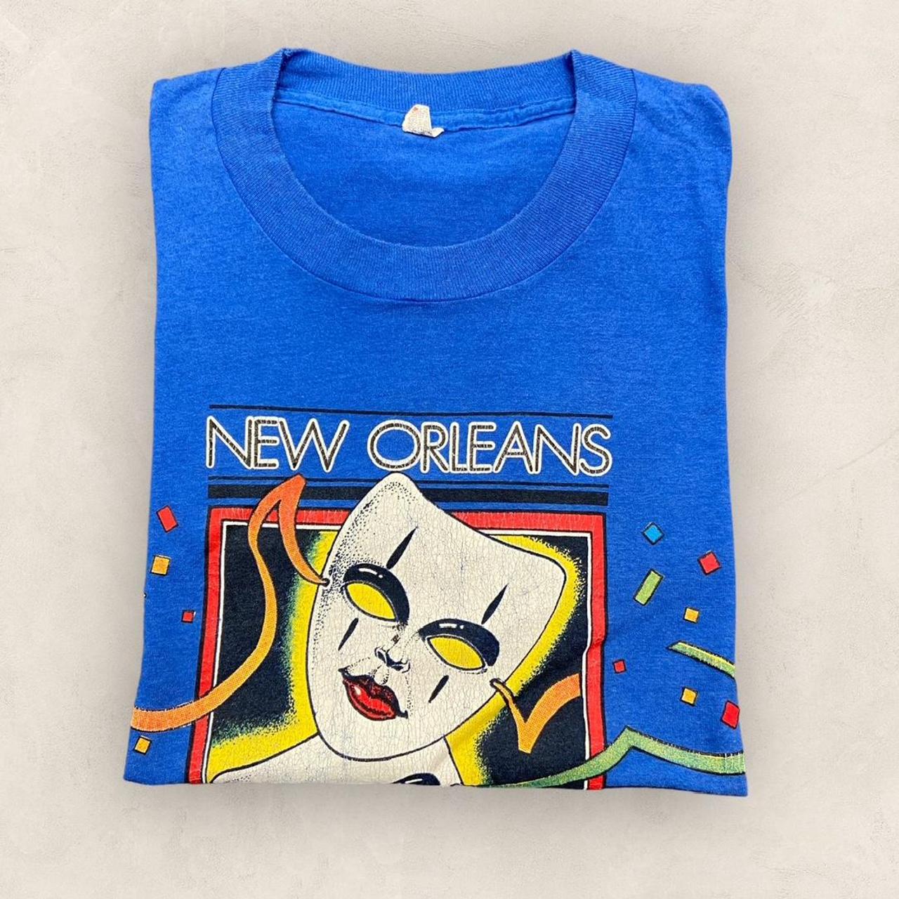 Vintage 90s USA New Orleans French Quarter night life Mardi Gras promotional graphic t-shirt