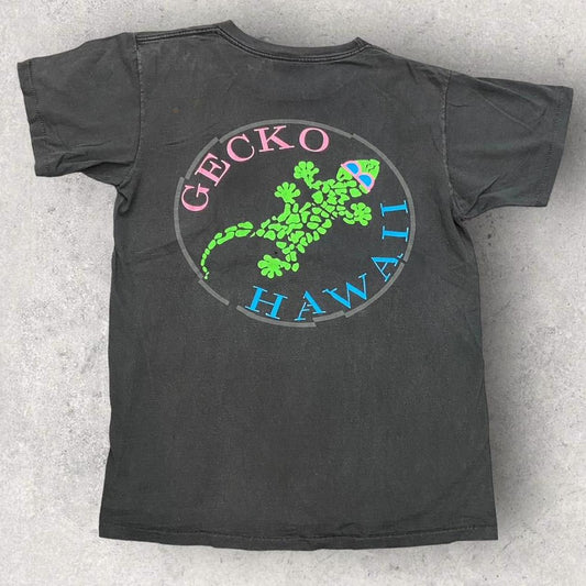 Vintage 90s USA Gecko Hawaii surfing surfwear promotional graphic t-shirt