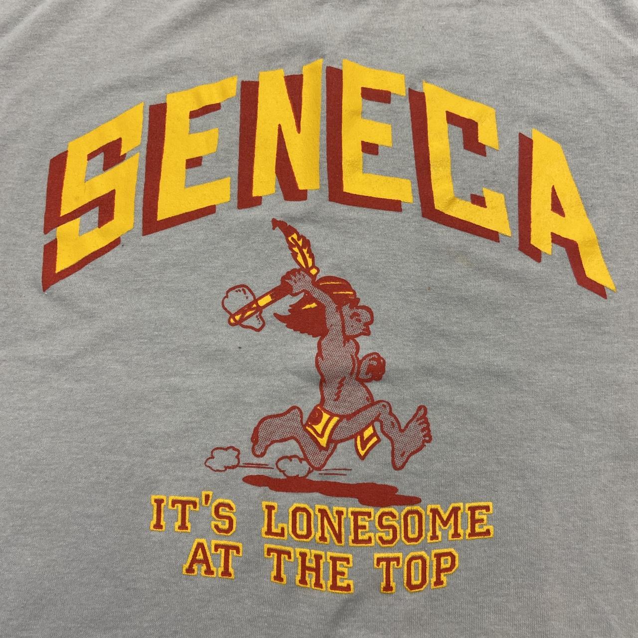 Vintage 90s Canada Seneca Indians Ontario college varsity single stitch grey t-shirt