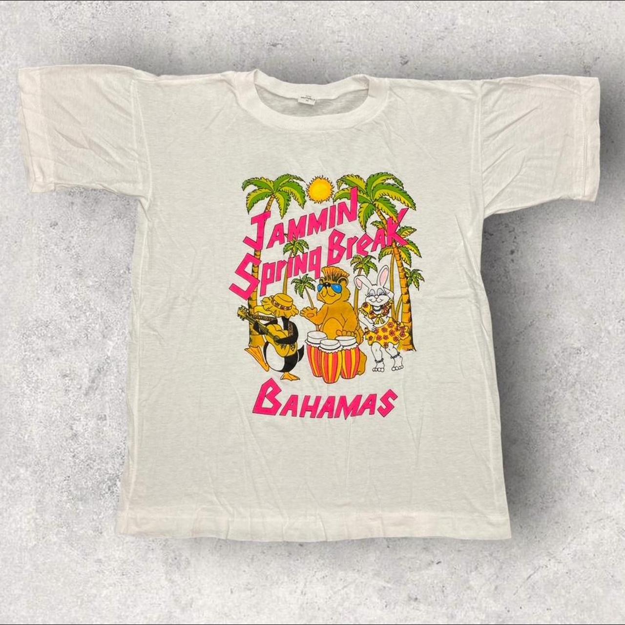 Vintage 90s Jammin Spring Break Bahamas Caribbean promotional graphic t-shirt