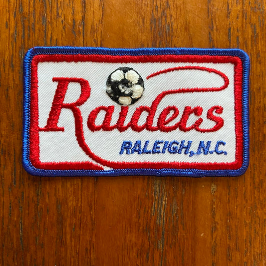 Vintage 80s USA patch raiders Raleigh North Carolina soccer football club embroidered sew on badge