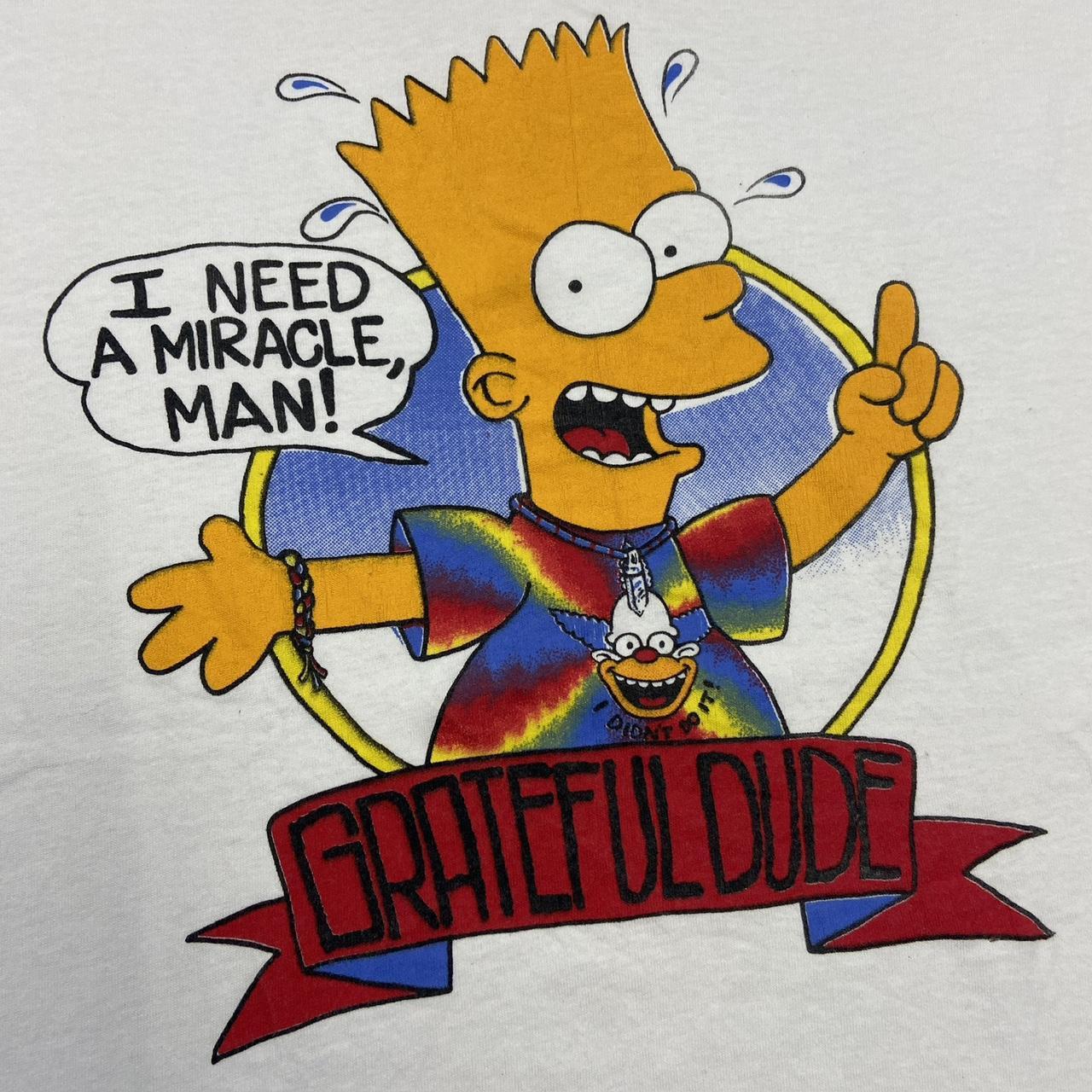 Vintage 90s USA Bart Simpson cartoon The Grateful Dead band promotional graphic t-shirt