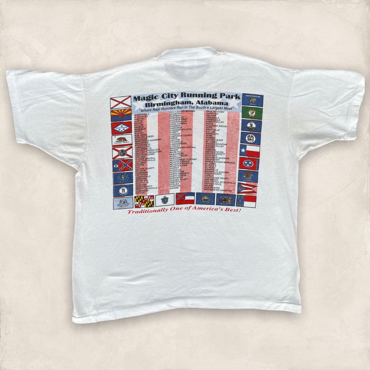 Vintage 90s USA Vulcan Classic Race Running Birmingham Alabama promotional graphic t-shirt