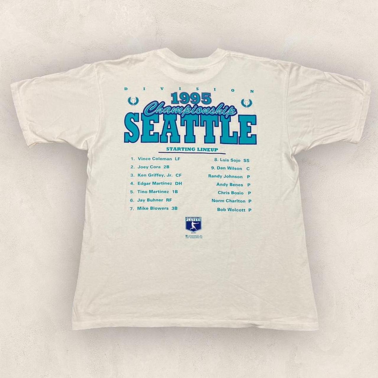 Vintage 90s USA Seattle Mariners Baseball MLB division champions promotional graphic t-shirt