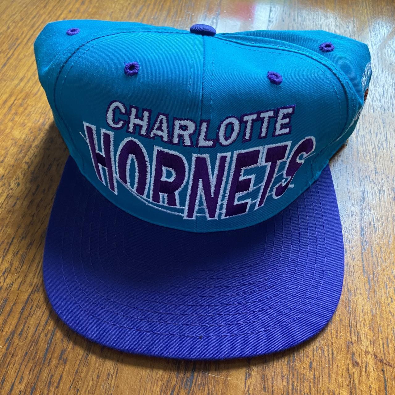 Vintage 90s USA Charlotte Hornets NBA basketball graphic blue cap