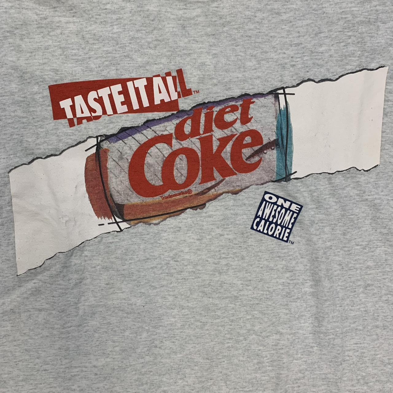 Vintage 90s USA Diet Coke slogan ‘taste it all’ promotional graphic t-shirt