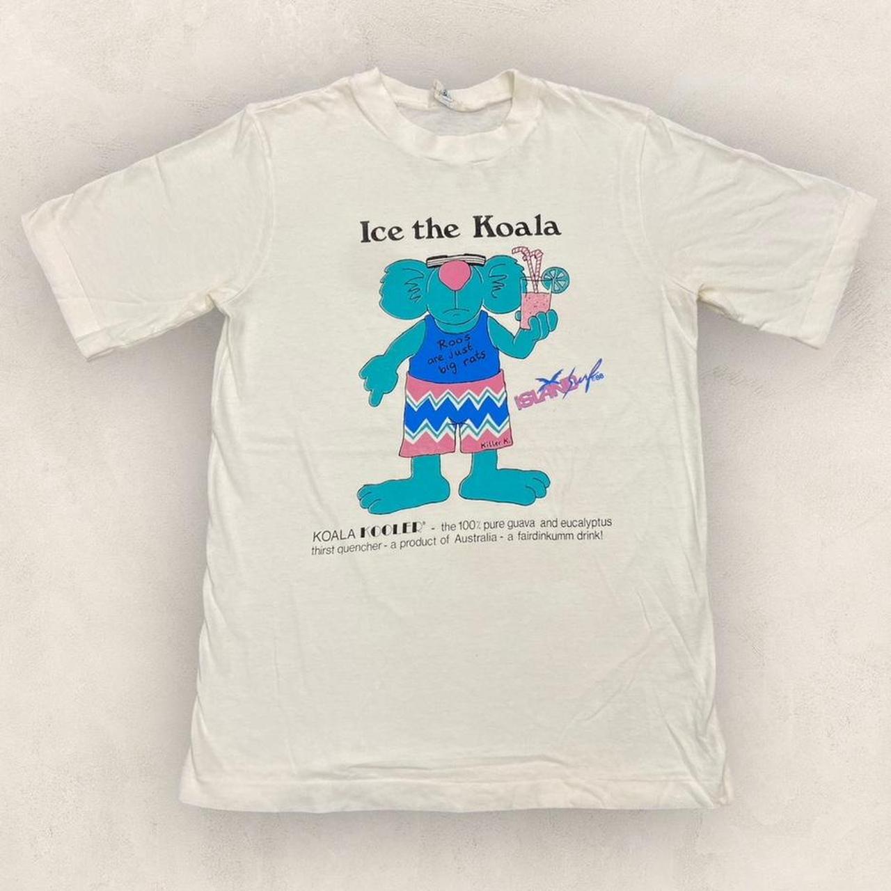 Vintage 80s USA Ice the Koala bear cooler soft drink Australia promotional graphic t-shirt