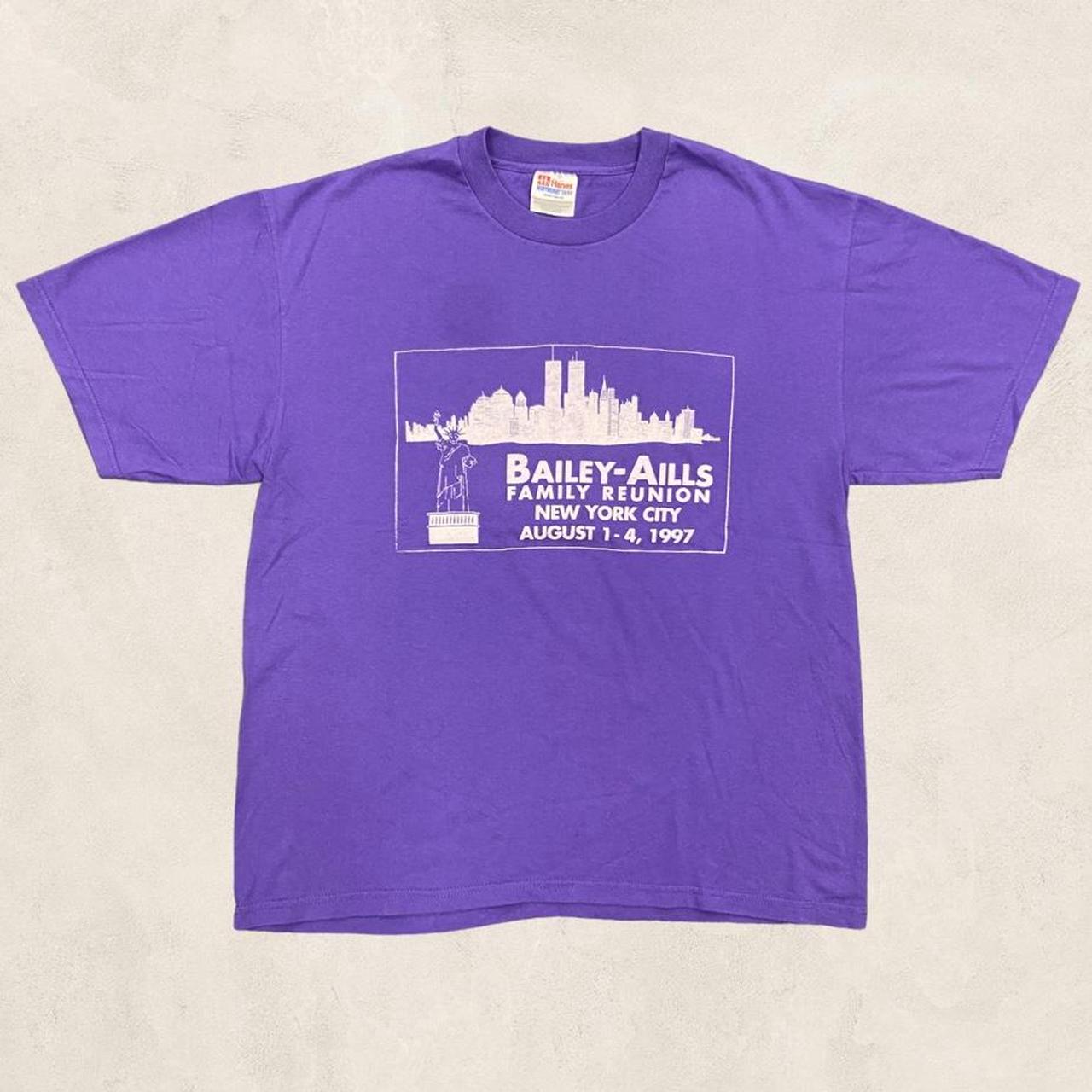 Vintage 90s USA family reunion New York City skyline Statue of Liberty graphic t-shirt