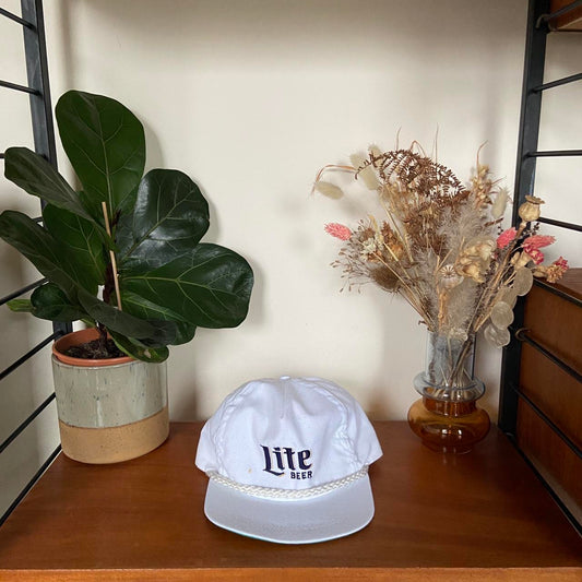 Vintage 90s USA Miller lite beer alcohol promotional graphic cap