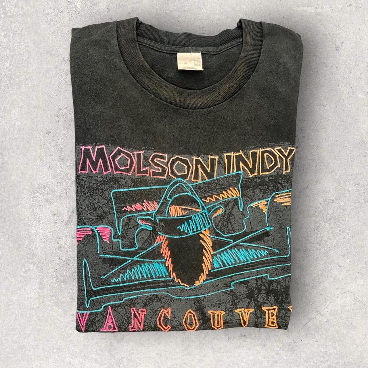 Vintage 90s USA Molson beer Indy Vancouver car motorsport race promotional graphic t-shirt