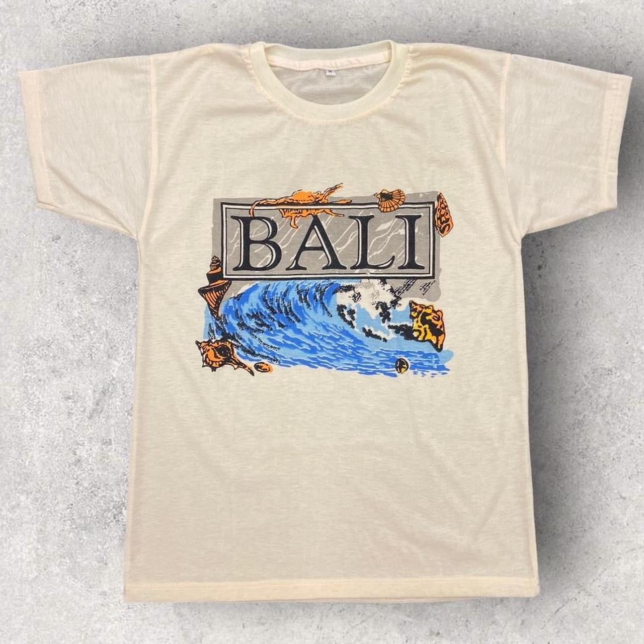 Vintage 2000s Y2K Bali Indonesia ocean shells promotional graphic t-shirt